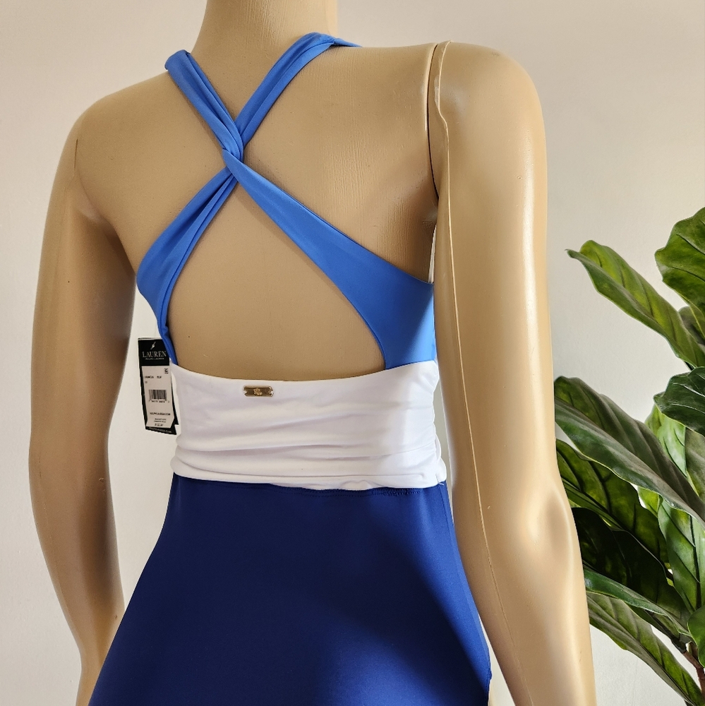 Ralph Lauren Blue and White One-Piece Swimsuit - Picture 7 of 13